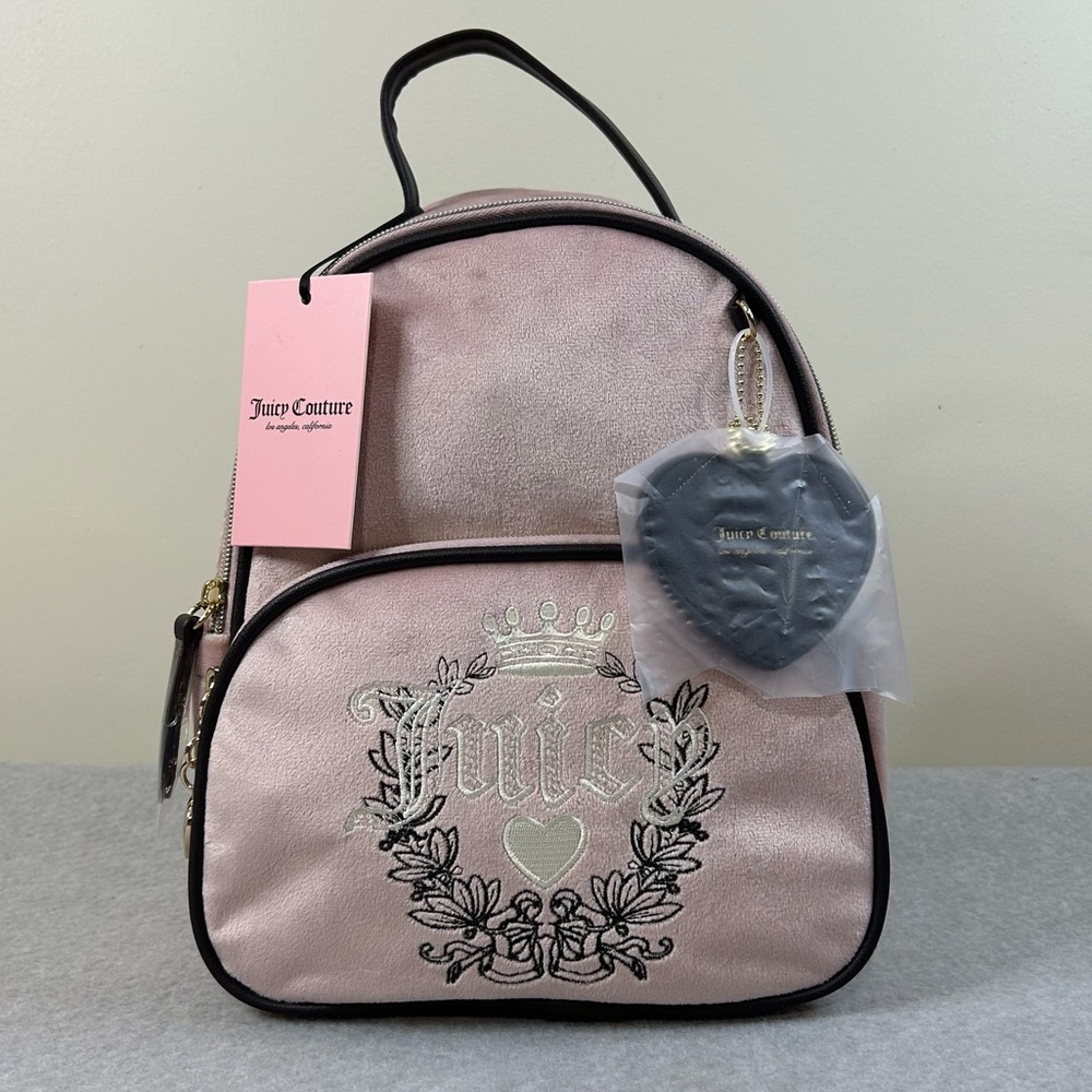 Juicy Couture Backpack Dusty Blush Velour Heritage Brand New W/ Tags